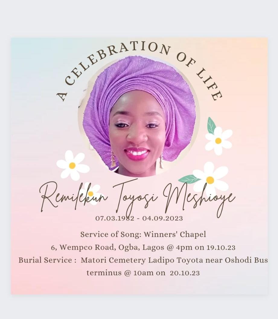 REMILEKUN: FAMILY ANNOUNCES BURIAL PLANS