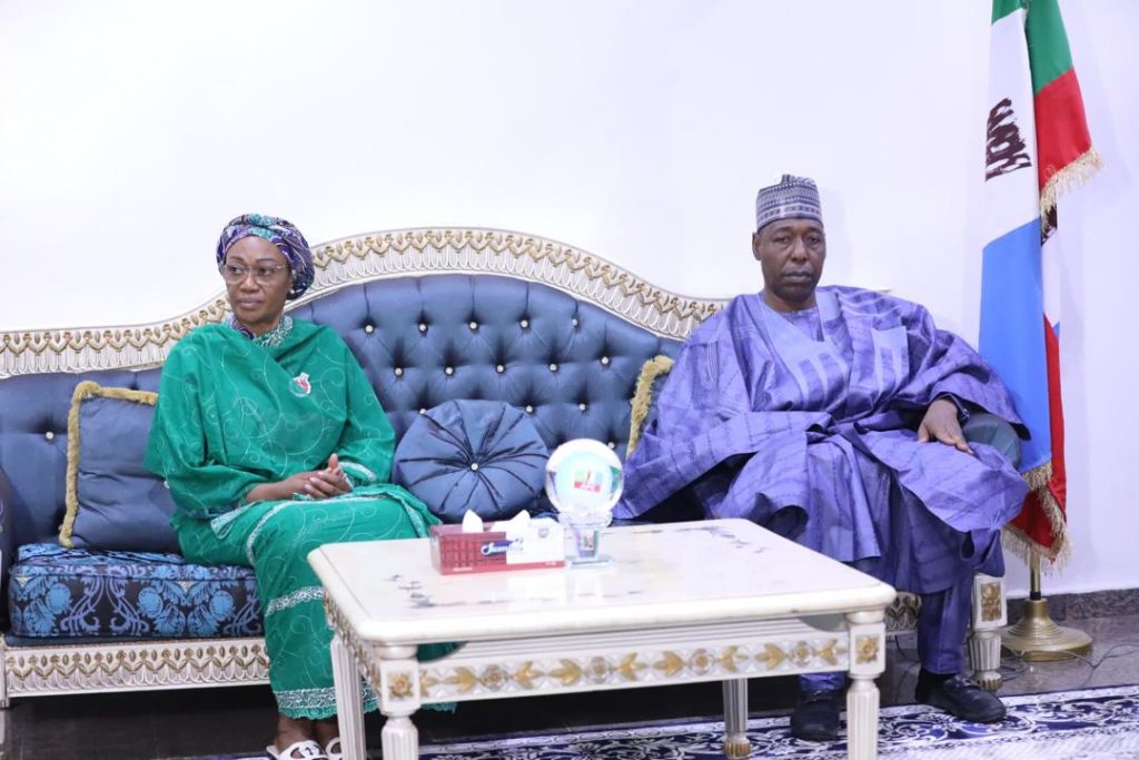 First Lady, Oluremi Tinubu Pays condolence Visit to Borno State Governor Prof Zulum over death of mother-in-law.