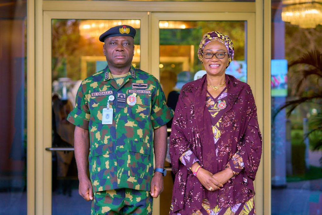 Photo News : Nigeria First Lady Host Chief of Naval Staff, Rear Admiral Emmanuel Ogalla at State House Abuja