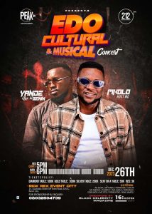 Benin City Ready to Host Fun Seekers as Edo Cultural and Musical Concert holds December 26th