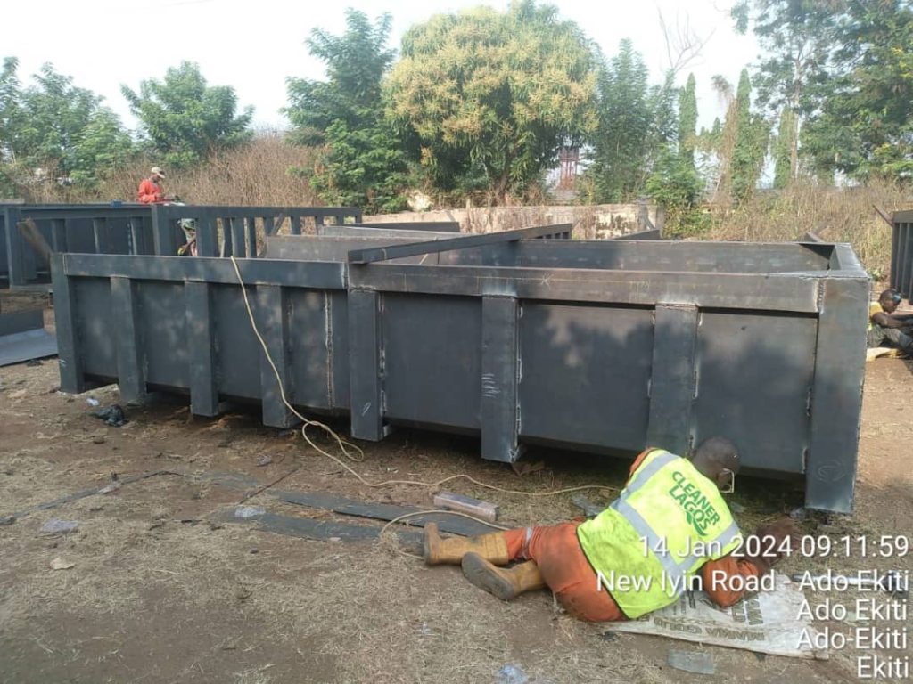 LAWMA Fabricates Waste Bins for Ekiti State