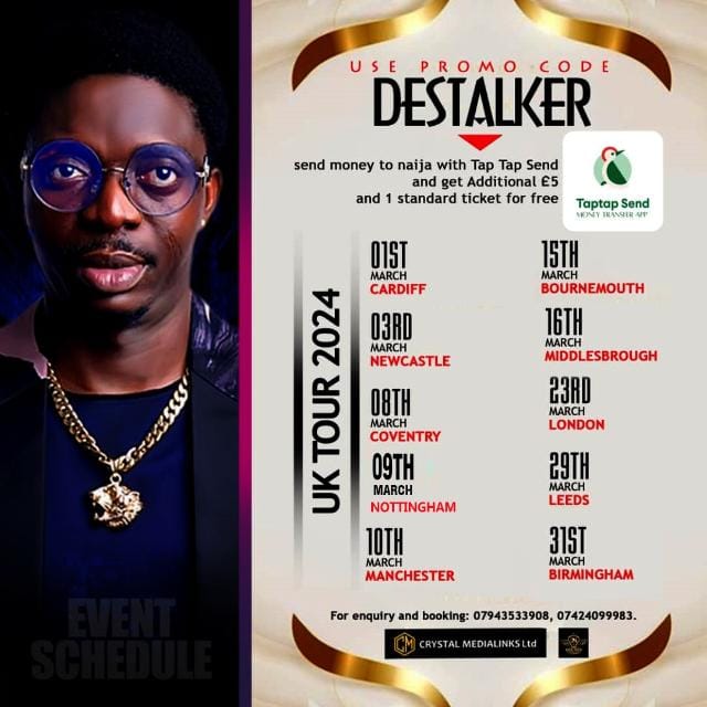 Crystal Media Links Ltd Presents Destalker Laughter Live In London