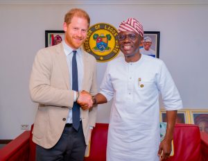 SANWO-OLU RECEIVES PRINCE HARRY, MEGHAN