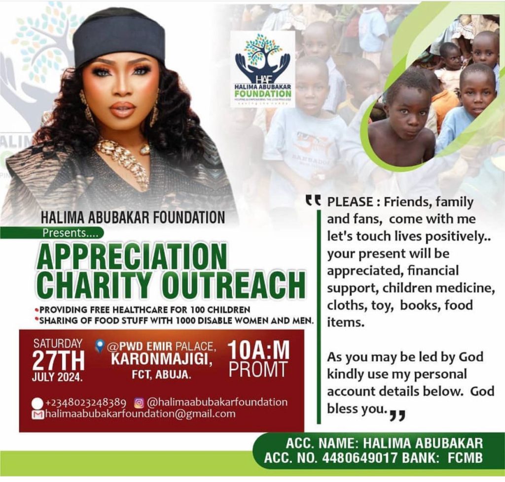 Halima Abubakar Foundation to hold Appreciation Charity Outreach for over 1,000 disabled men, women