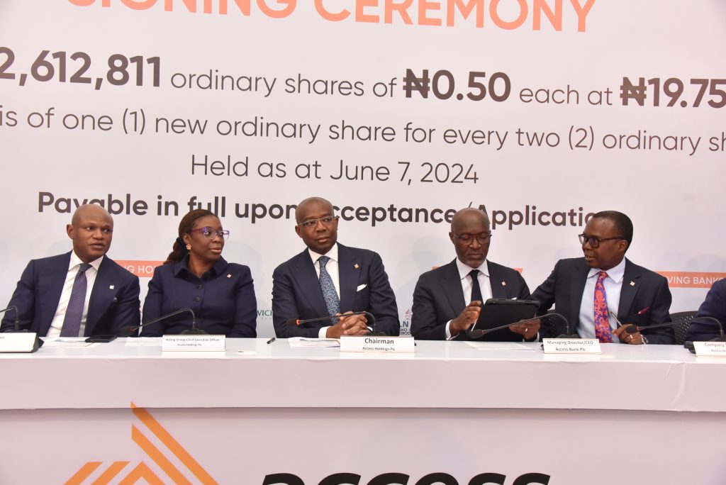 Access Holdings Plc Holds Signing Ceremony in Respect of Proposed ₦351 Billion Rights Issue