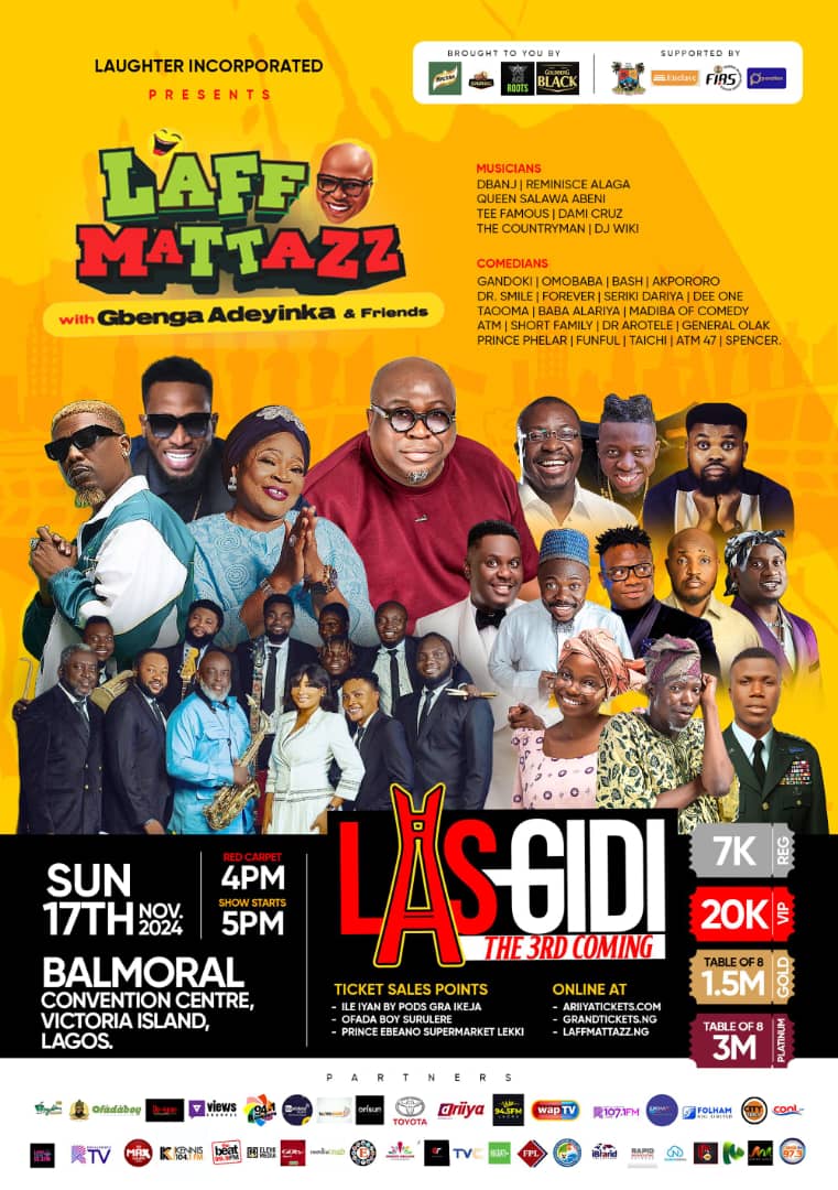 Laffmattazz: Lagos 3rd Coming Features Star-Studded Lineup with D’Banj, Queen Salawa Abeni, Reminisce, others