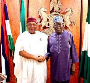 Just In: President Tinubu Receives Senator Orji Uzor Kalu at the Presidential Villa.