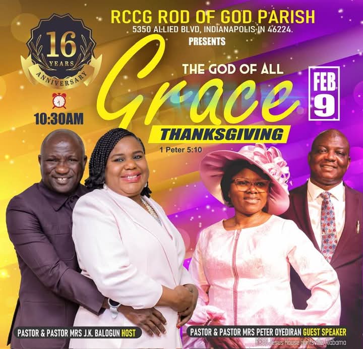 RCCG Rod of God Parish to Celebrate its Sixteenth Anniversary