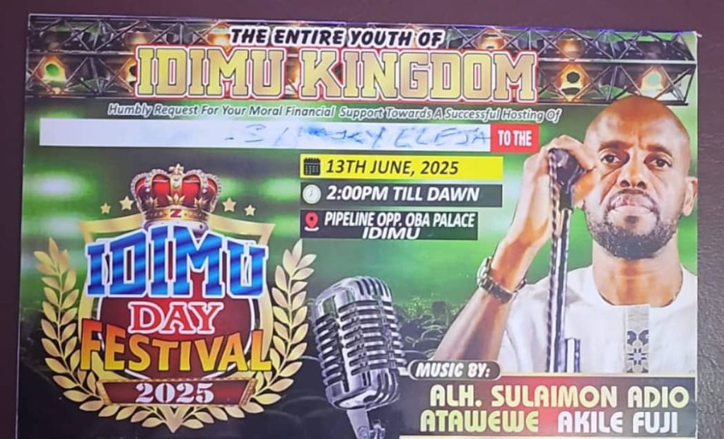 “Etu O Si, Oba O Je! Atawewe Leads Lineup for Explosive Idimu Day 2025”
