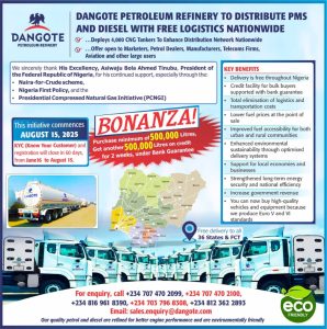 DANGOTE PETROLEUM REFINERY TO BEGIN DISTRIBUTION OF PMS AND DIESEL NATIONWIDE