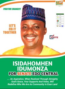 Idumonza Isidahomhen emerges SDP candidate for Edo Central By-Election