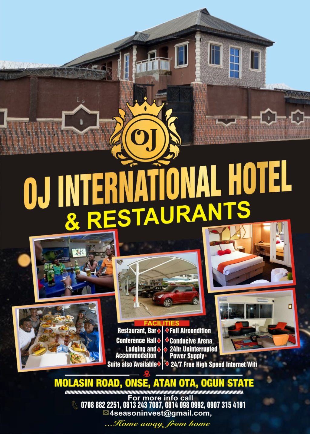 OJ International Edifice Hotel and Restaurants opens in grand style …affordable suites with sophisticated facilities