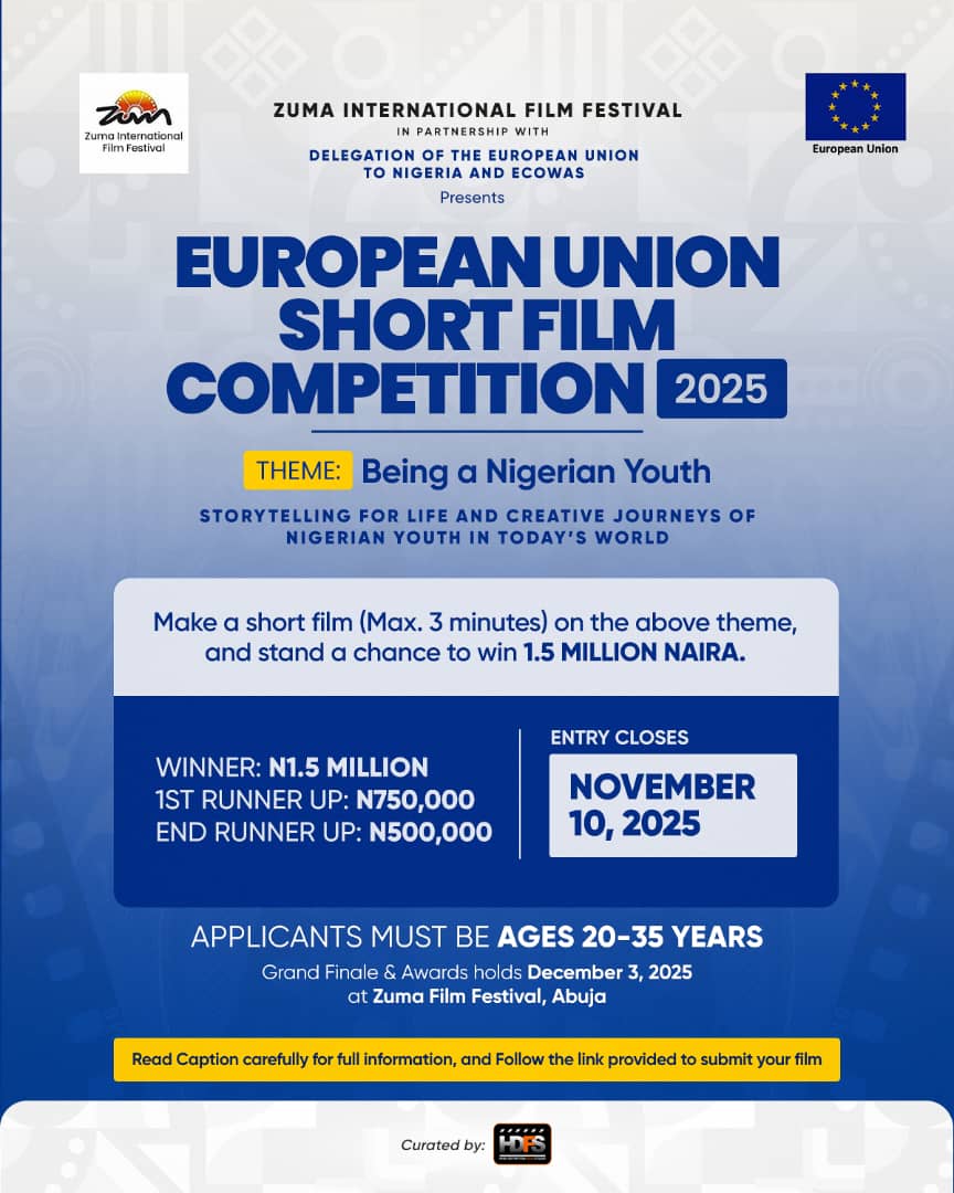 EU, Zuma Film Festival Announce 2025 Short Film Competition for Young Nigerian Filmmakers