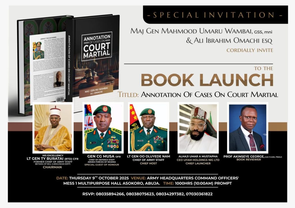 Military, Legal Giants Converge as Buratai Chairs Court Martial Book Launch