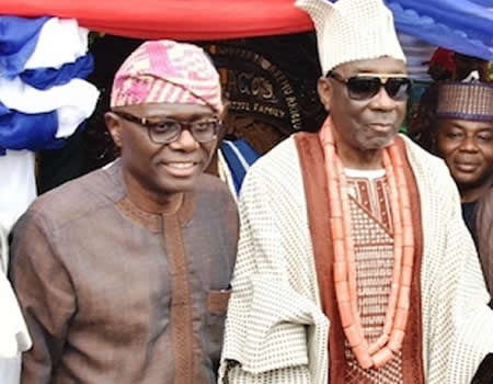 SANWO-OLU CELEBRATES OBA OF LAGOS AT 82