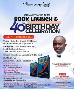 OGUN DEP GOV, IDL MD, SOLA OJUTALAYO SAN BILL FOR THE VOICE MAGAZINE PUBLISHER’S 40TH BIRTHDAY & BOOK LAUNCH