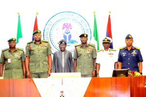 PRESIDENT TINUBU TO SERVICE CHIEFS: NO MORE EXCUSES, IT’S TIME TO DEFEAT TERRORISTS AND BANDITS