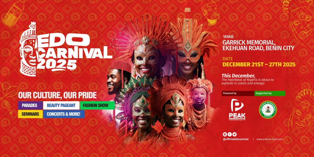 Benin City Set to Dazzle: Edo Carnival 2025 Promises a Week of Culture, Colour, and Celebration!