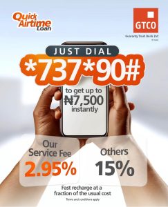 GTBank Launches Quick Airtime Loan at 2.95%