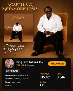 The Ultimate Review : King Saheed Osupa’s Acapella & Metamorphosis Is A Reminder That Fuji Music Still Values Patience Over Trends   By Alhaji Arems (Baba Fuji)