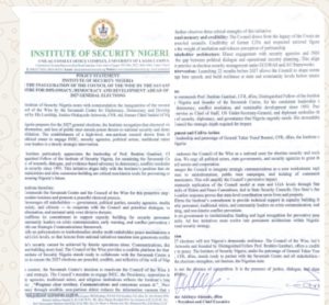 2027: Buratai-Backed Institute of Security Nigeria Rallies Support for Council of the Wise to Avert Electoral Crisis