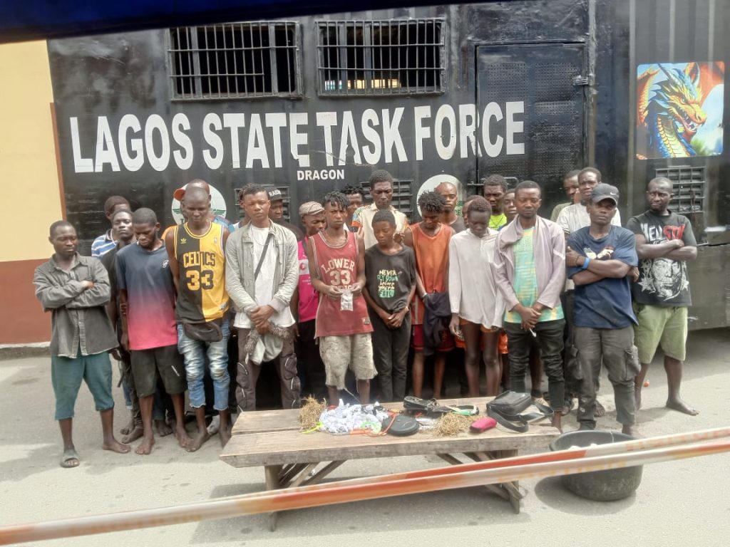 LAGOS TASKFORCE ARRESTS 26, RECOVERS DRUGS IN V.I, OBALENDE CLEAN-UP