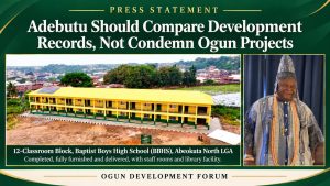 Ogun Group Taunt Adebutu To Compare Development Records, Not Condemn Projects