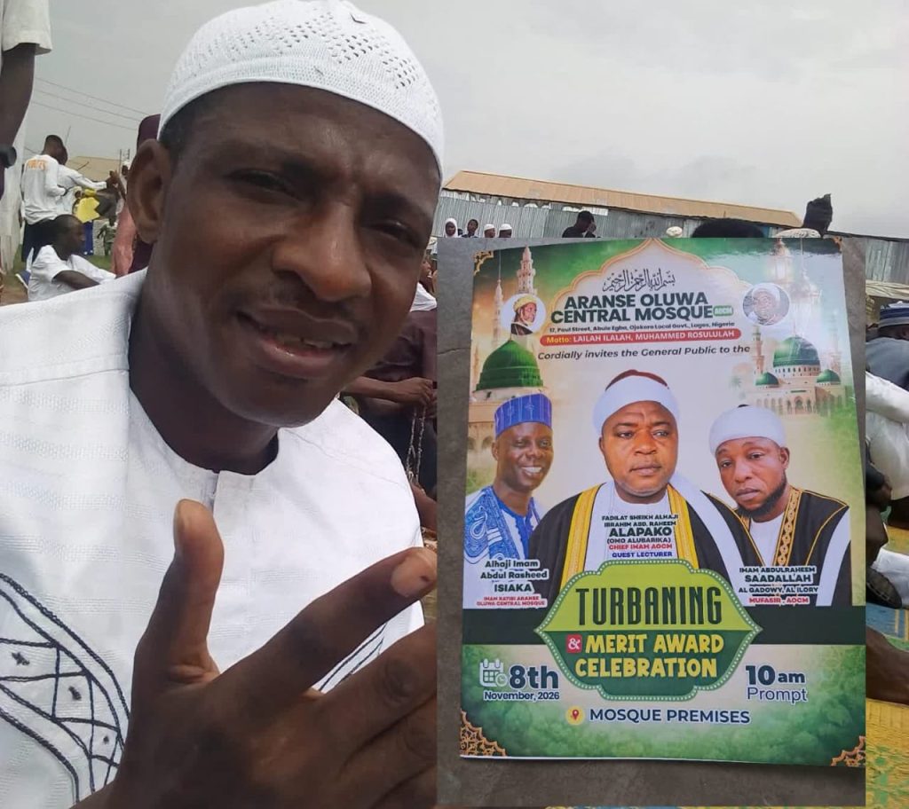 Obasa, K1 De Ultimate, Iyalaje Toyin Kolade, Other VIPs To Grace Seasoned Journalist, Tade Asifat’s Turbanning as ‘Saraki Adini’ of Lagos Community Central Mosque Nov. 8