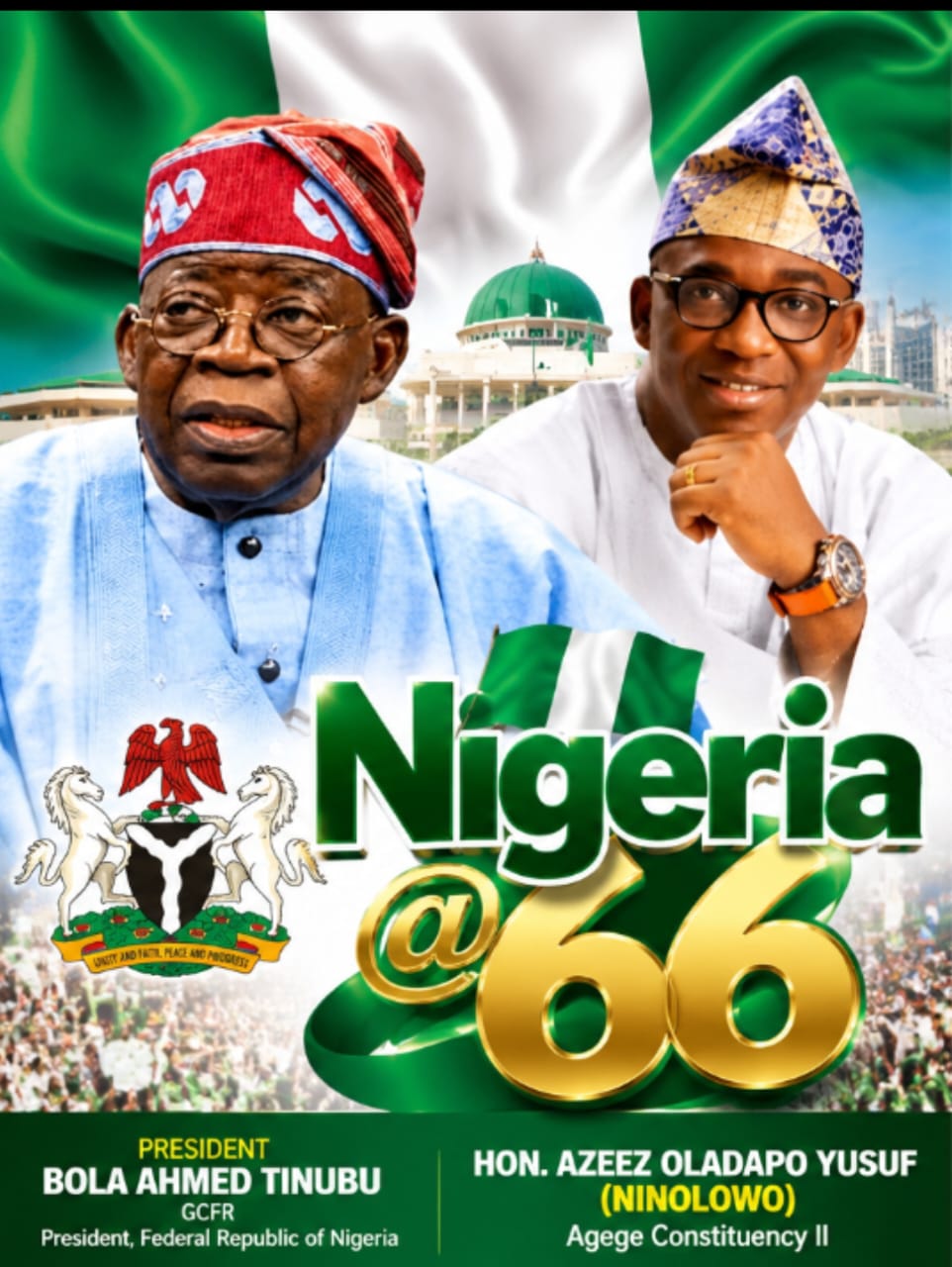 Nigeria @66: Ninolowo Salutes Tinubu, Sanwo-Olu, Urges Hope and Unity